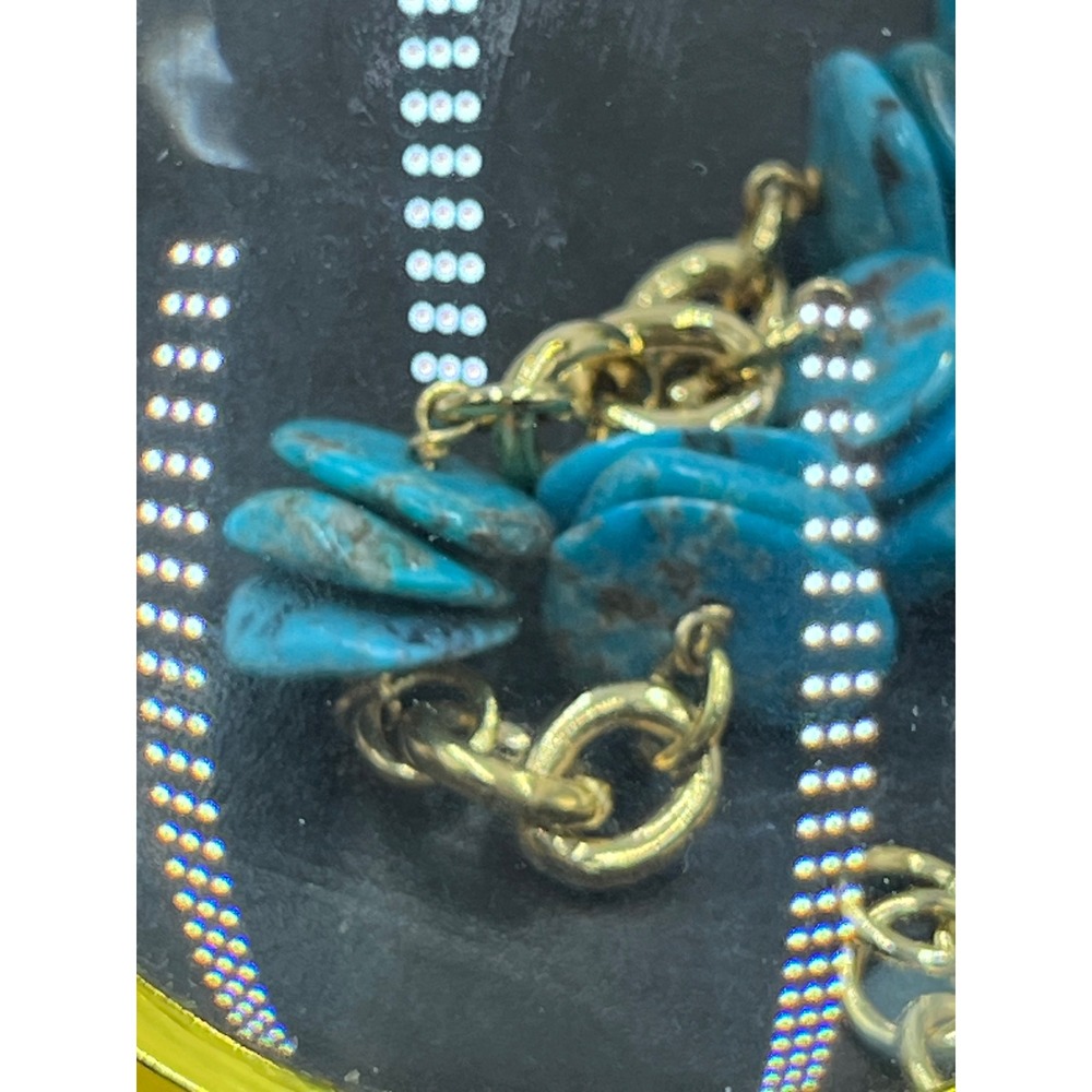 LR Lisa Robertson Bronze Italy QVC 
Turquoise Disc Gold Chain
Statement Necklace - Picture 5 of 15